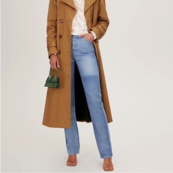 Reformation Cynthia shadow high rise long jeans in Niagara - Picture 8 of 15